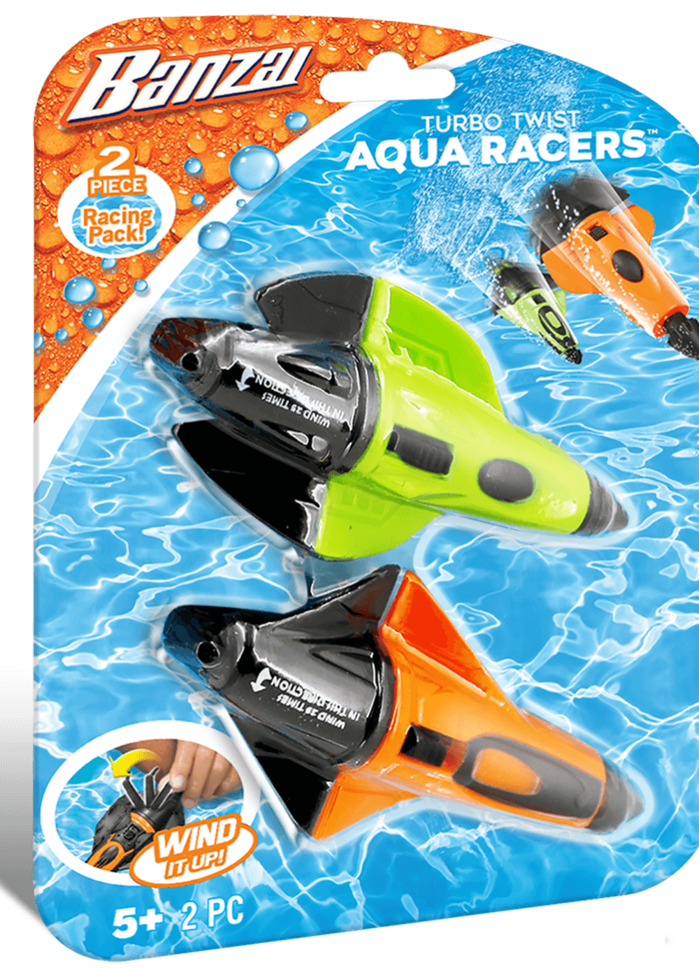 Banzai - Turbo Twist Aqua Racers - Pack Of 1 - 2 Pcs