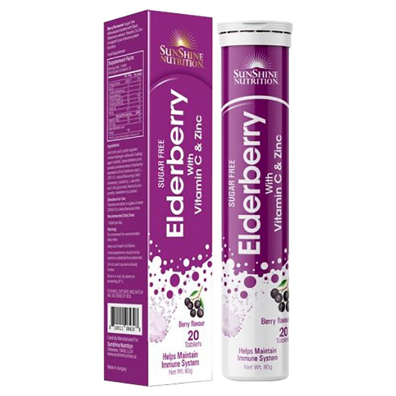 Sunshine Nutrition - Elderberry withVitamin C & Zinc Tablet 20