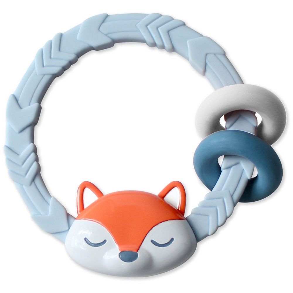 Itzy Ritzy - Silicone Teether With Rattle - Fox