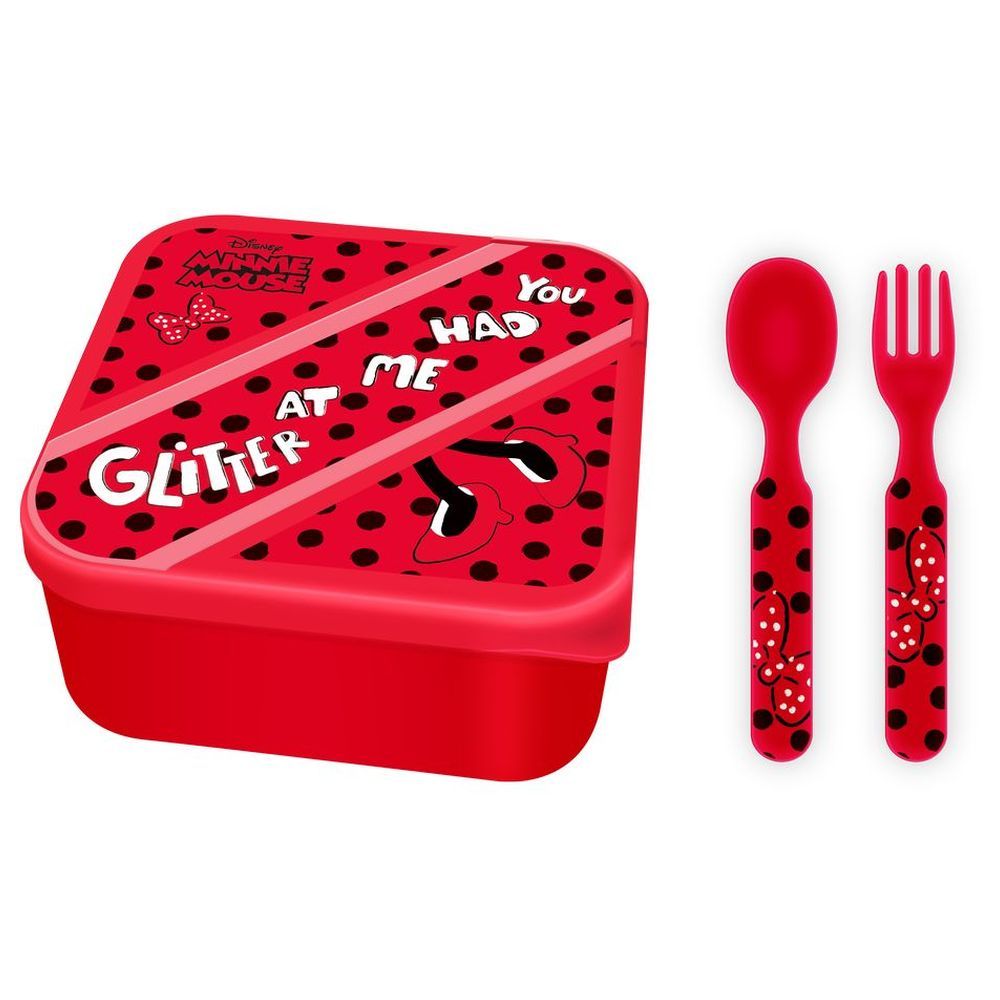 Minnie Mouse - Lunch Box With Cutlery