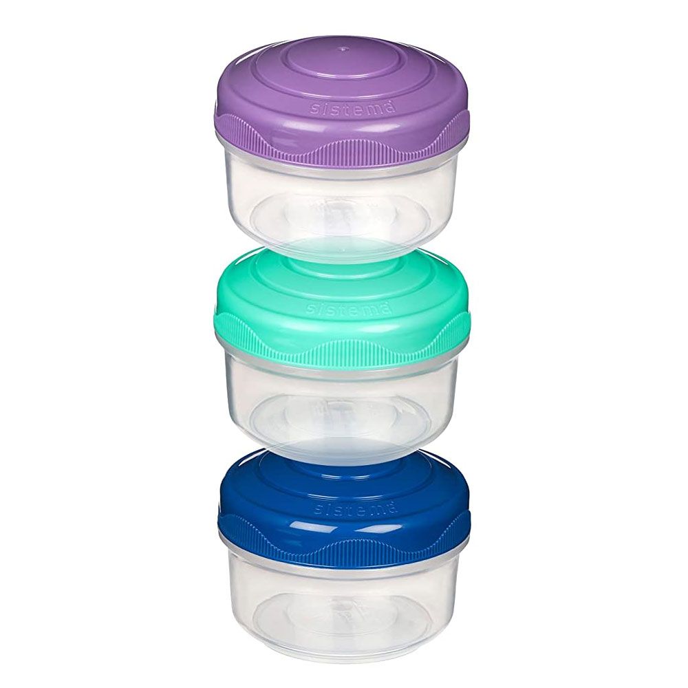 Sistema - Mini Bites To Go Containers - Pack of 3 - 130ml