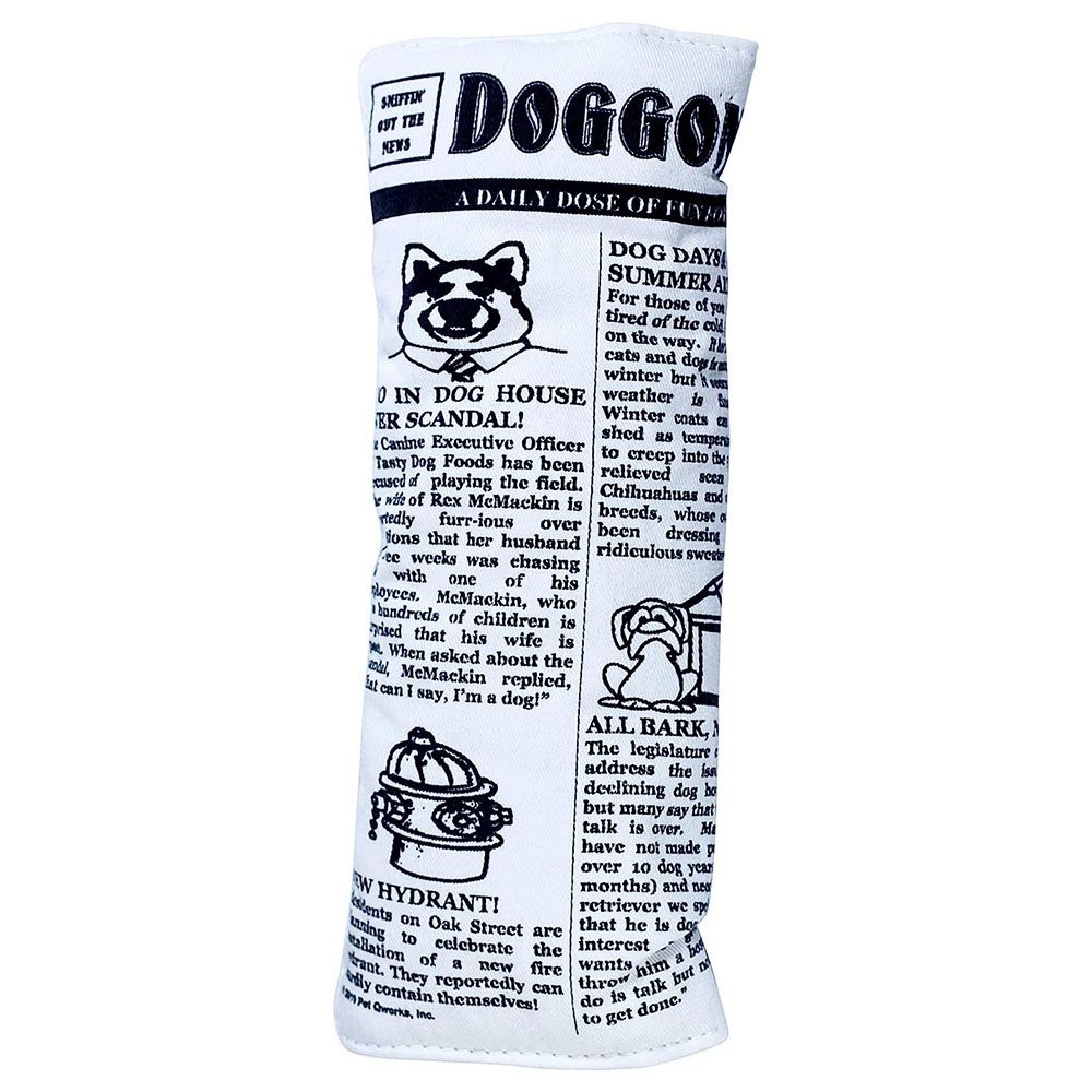Petmate - Pet Ruff House Newspaper Dog Toy with Squeaker - White