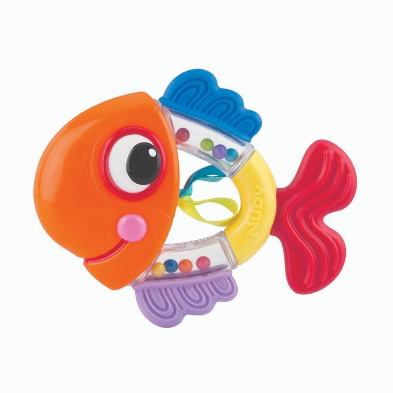 Nuby - Rattle Pals Teether - Orange Fish 